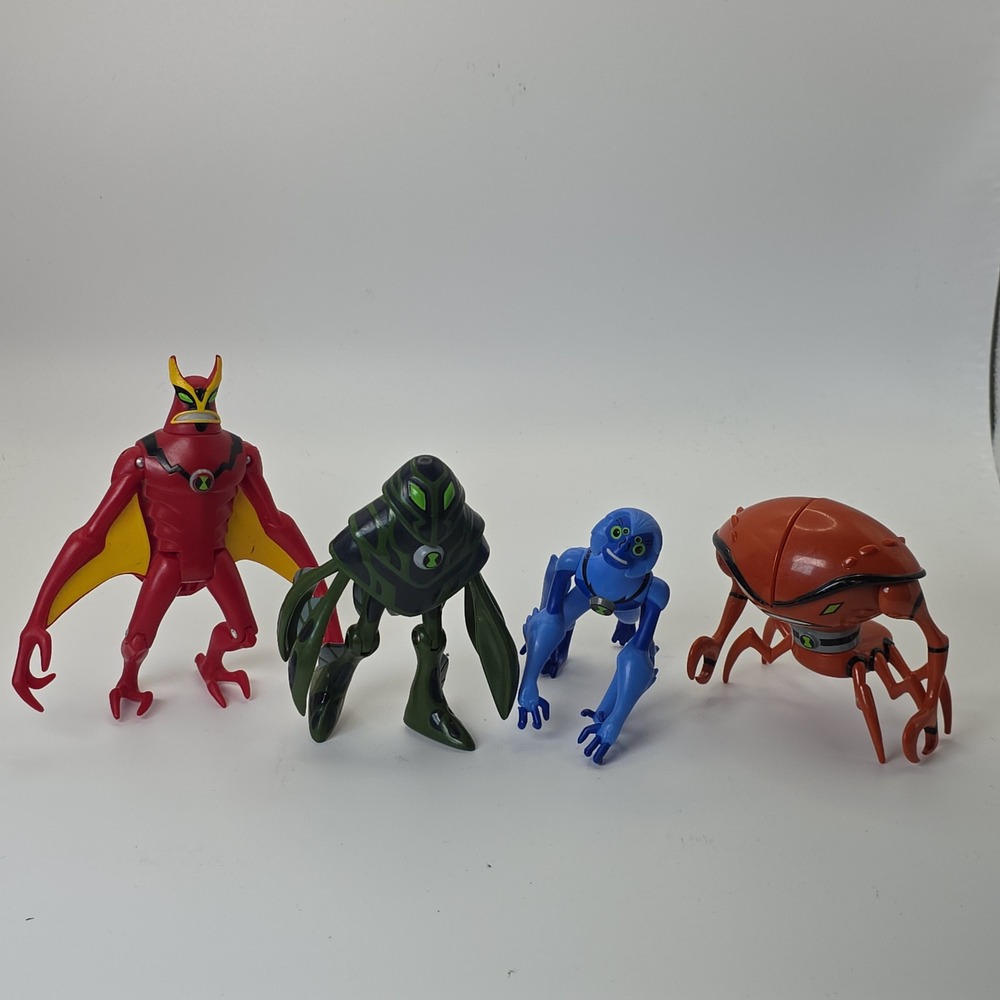 Ben 10 Alien Force Action Figure Lot Jetray Spidermonkey Brainstorm Upgrade